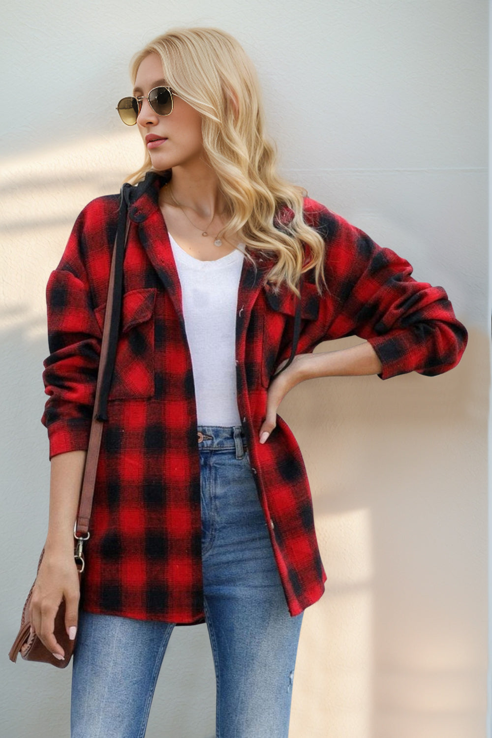 Plaid Hooded Shacket