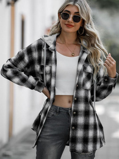 Plaid Hooded Shacket