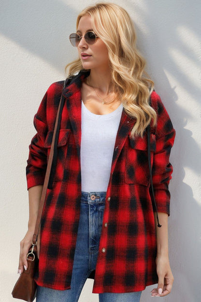 Plaid Hooded Shacket